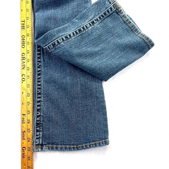 Vintage Y2K Aeropostale Skinny Flare Jeans Womens 3/4 Low Rise Distressed - Picture 11 of 11